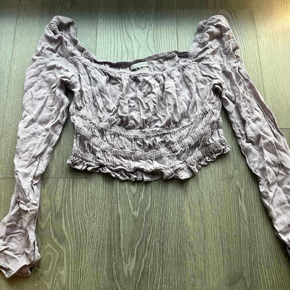 Urban Outfitters Purple Lilac Off-Shoulder Crop Top